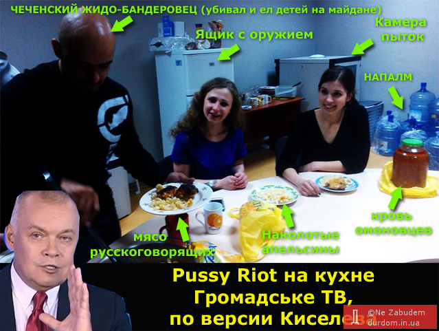 Мустафа Найєм годує дівчат із Pussy Riot по версии Киселева